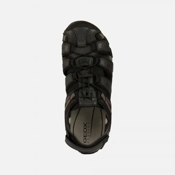 Black Men's Sandals Geox Strada - Men's