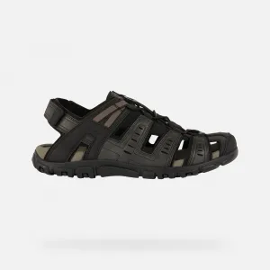 Black Men's Sandals Geox Strada - Men's