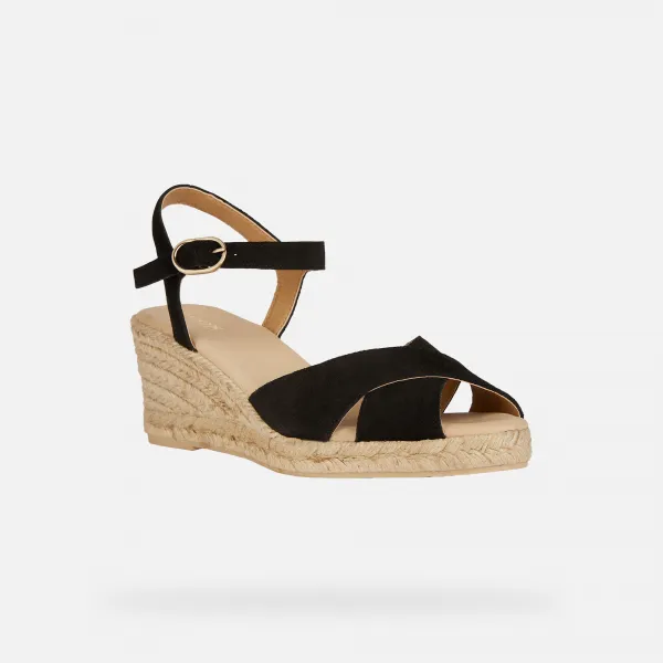 Black women's sandals Geox Gelsa Low - Women's