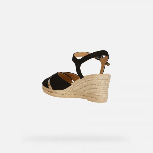Black women's sandals Geox Gelsa Low - Women's
