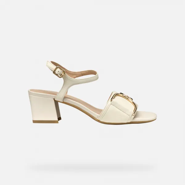 Cream women's sandals Geox Neeraklia 50 - Women's