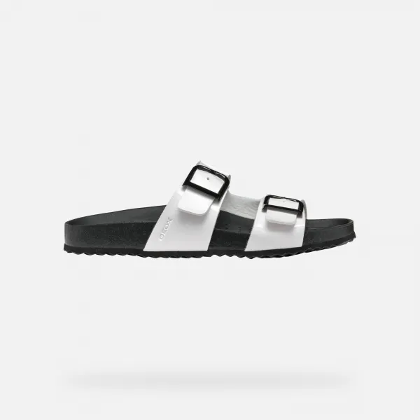 White women's slippers Geox Brionia R - Women's