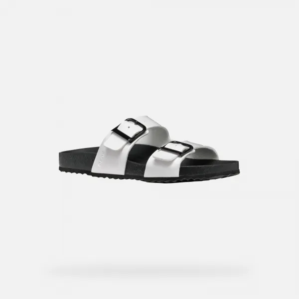 White women's slippers Geox Brionia R - Women's