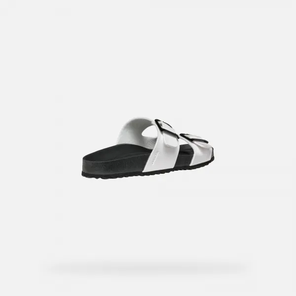 White women's slippers Geox Brionia R - Women's