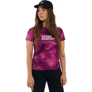 HORSEFEATHERS Dámsky bike dres Deco - blackberry camo PINK velikost XS