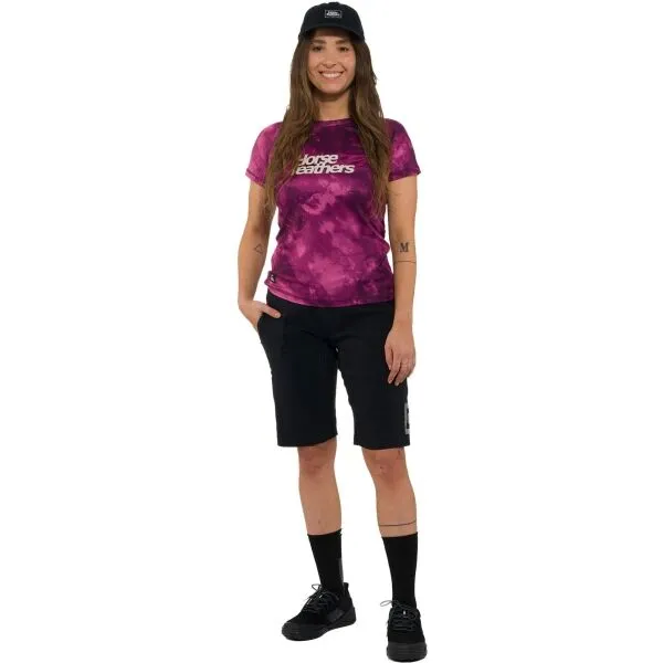 HORSEFEATHERS Dámsky bike dres Deco - blackberry camo PINK velikost XS