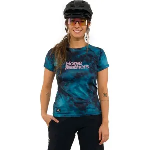 HORSEFEATHERS Dámsky bike dres Deco - petrol camo BLUE velikost M