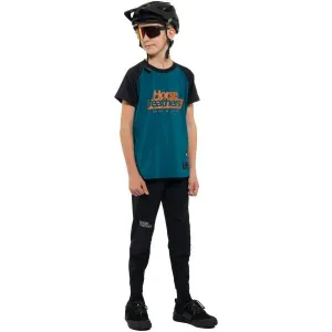 HORSEFEATHERS Detský bike dres Spike - petrol/black BLUE velikost M