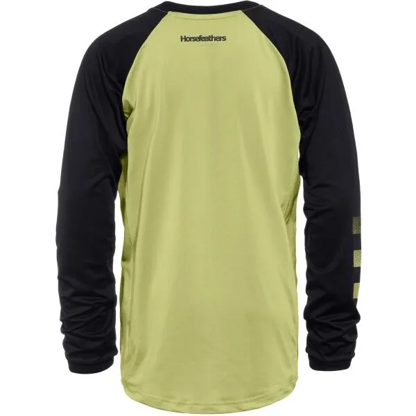 HORSEFEATHERS Detský bike dres Spike LS - nile/black GREEN velikost XL