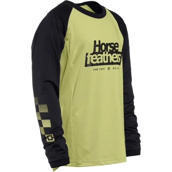 HORSEFEATHERS Detský bike dres Spike LS - nile/black GREEN velikost XL