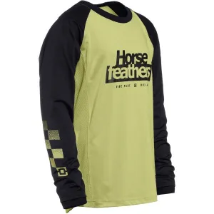HORSEFEATHERS Detský bike dres Spike LS - nile/black GREEN velikost XL