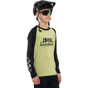 HORSEFEATHERS Detský bike dres Spike LS - nile/black GREEN velikost XL
