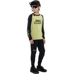 HORSEFEATHERS Detský bike dres Spike LS - nile/black GREEN velikost XL