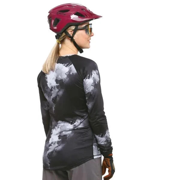 HORSEFEATHERS Dámsky bike dres Deco LS - grayscale GRAY velikost S
