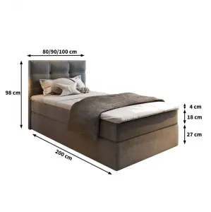 Čalúnená posteľ boxspring GLORIEN 80x200 cm purpurová Matrac: Bonell pružinová matrac