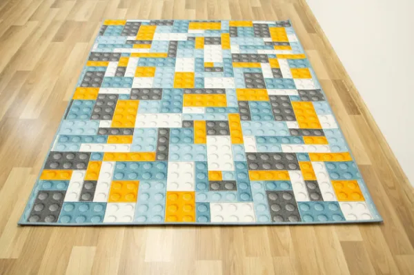 Dětský koberec kostky lego orange