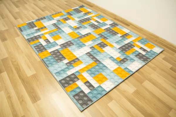 Dětský koberec kostky lego orange