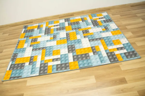Dětský koberec kostky lego orange