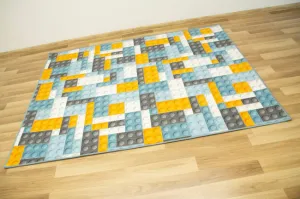 Dětský koberec kostky lego orange