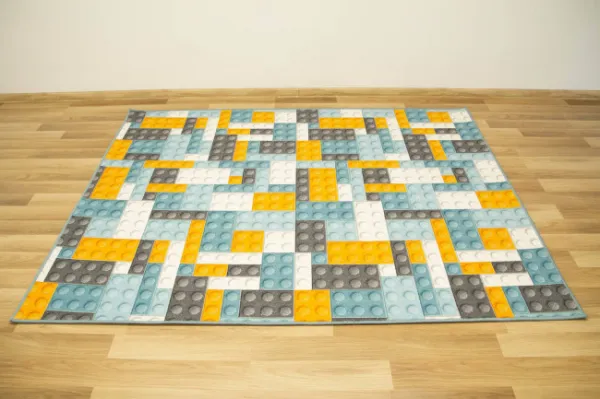 Dětský koberec kostky lego orange