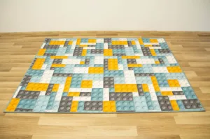 Dětský koberec kostky lego orange