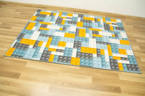Dětský koberec kostky lego orange