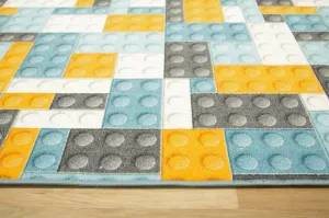 Dětský koberec kostky lego orange