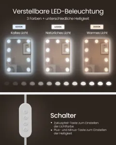 Toaletný stolík s LED osvetlením RDT126W01