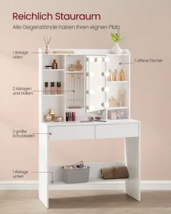 Toaletný stolík s LED osvetlením RDT126W01