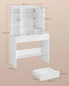 Toaletný stolík s LED osvetlením RDT126W01