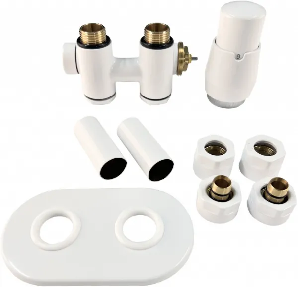 HOPA - THERMCOMBI-SET, stredový ventil (Z4K) s pripojením pre elektrickú tyč - Farba - Biela, Variant - Pravá RDTHERMCOMSETRW