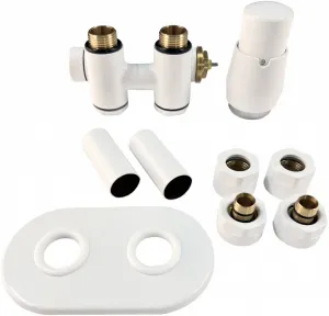 HOPA - THERMCOMBI-SET, stredový ventil (Z4K) s pripojením pre elektrickú tyč - Farba - Biela, Variant - Pravá RDTHERMCOMSETRW