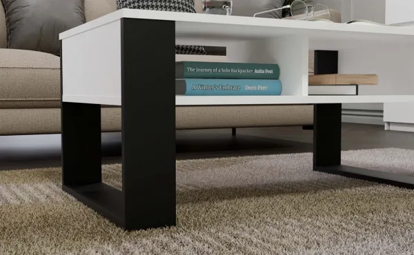 TP Living Konferenčný stolík Lawa MODERN 2P biely/čierny