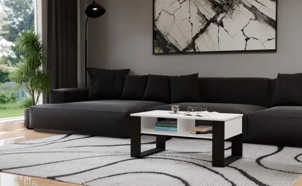 TP Living Konferenčný stolík Lawa MODERN 2P biely/čierny