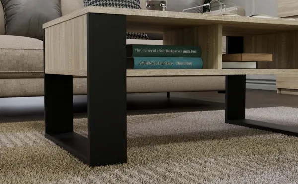 TP Living Konferenčný stolík Lawa MODERN 2P dub sonoma/čierna