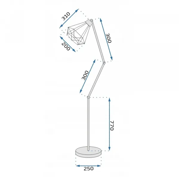TooLight Stojacia lampa Reno APP540-1F čierna