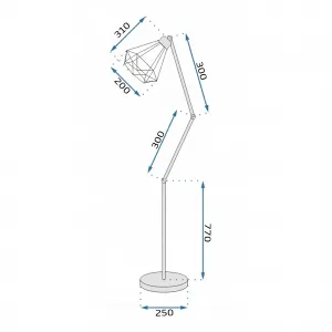TooLight Stojacia lampa Reno APP540-1F čierna