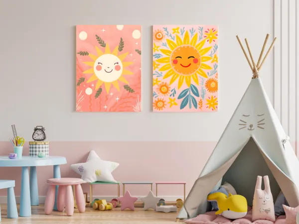 Benlemi Obraz na plátne na stenu do detskej izby ROZKVETLÁ SLNEČNICA Zvoľte rozmer: 75 x 100 cm