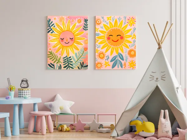 Benlemi Obraz na plátne na stenu do detskej izby SLNEČNICA v záhrade Zvoľte rozmer: 75 x 100 cm