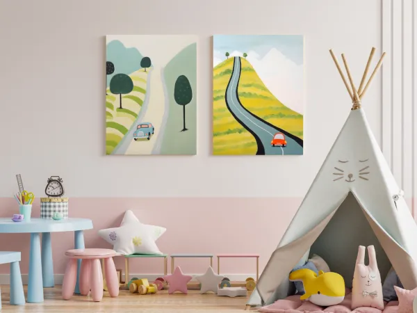 Benlemi Obraz na plátne do detskej izby CESTA NA VRCHOL Zvoľte rozmer: 75 x 100 cm