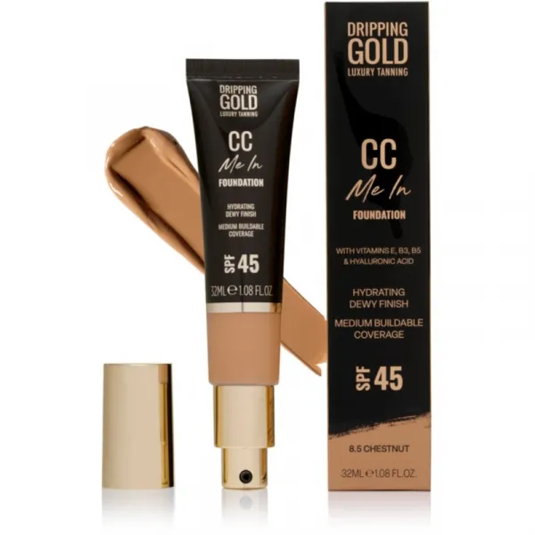 Dripping Gold CC Me In ľahký make-up SPF 45 odtieň Chestnut 8.5 32 ml