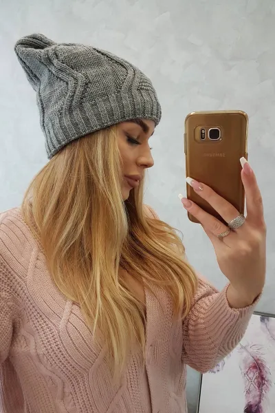 Kesi Čapica s fleece Sylwia K244 svetlo šedá