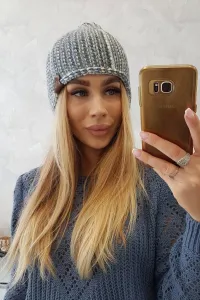 Kesi Čapica s fleece Zoja K306 ecru + modrá