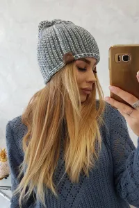 Kesi Čapica s fleece Zoja K306 ecru + modrá