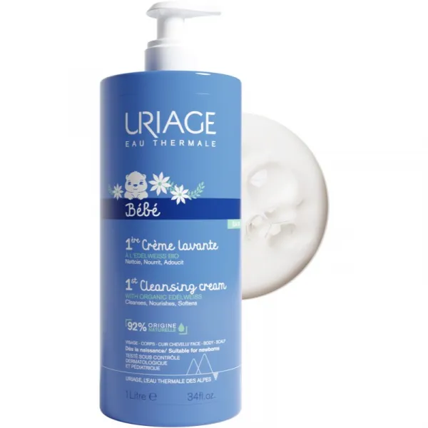 Uriage Bébé 1st Cleansing Cream jemný čistiaci krém pre deti od narodenia 1000 ml