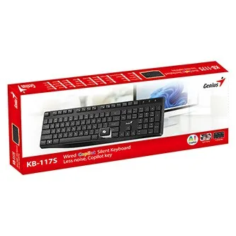 Genius KB-117S COPILOT, klávesnice CZ/SK, klasická, drátová (USB), černá