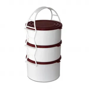 Plastový obedár 2x1,3l + 1,7l MIX farieb viečok