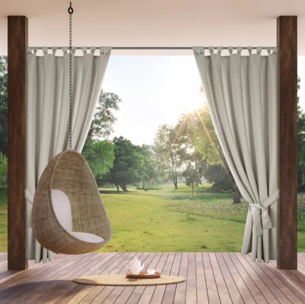 Hotový záves GARDEN strieborný - na priechodkách