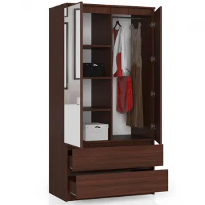 Ak furniture Šatníková skriňa Star so zrkadlom 90 cm wenge