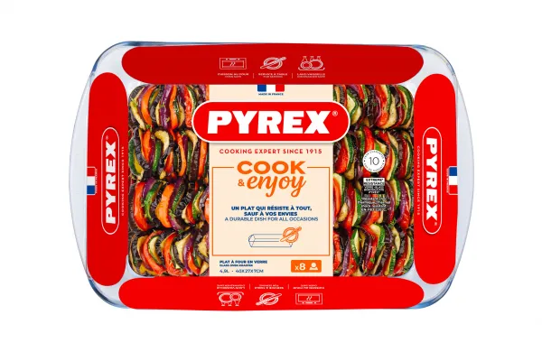 Skleněný pekáč PYREX 40x27cm/4,9l., borosilikát